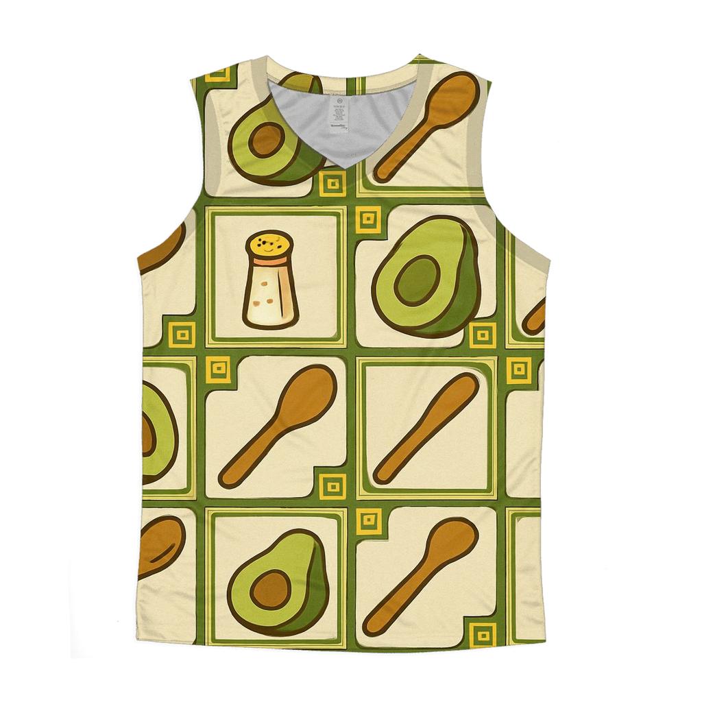 Groovy Avocado Kitchen Tiles cotton sleeveless tops