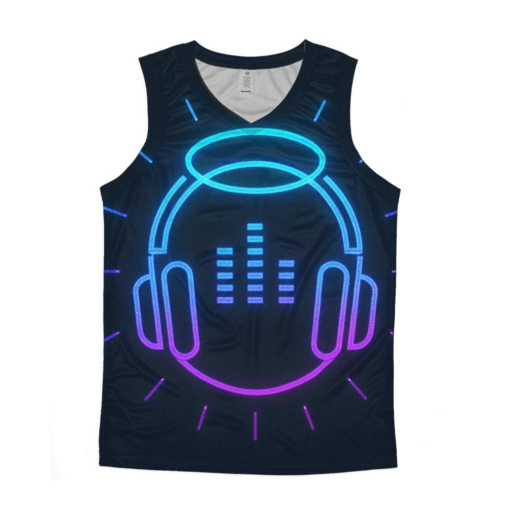 Neon Headphone Halo designer workout tanks