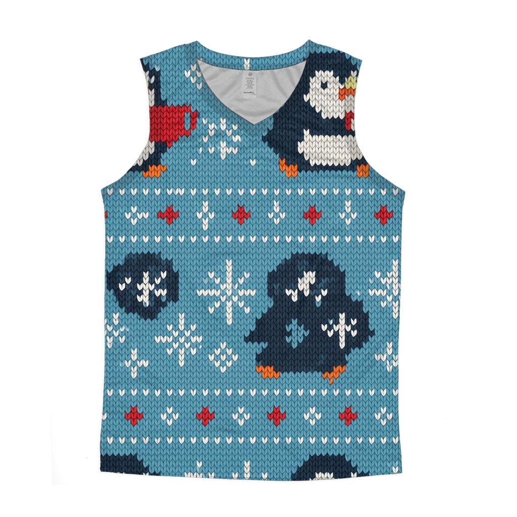 Frosty Penguin Cocoa March Design sports performance tank tops