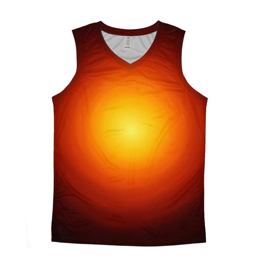 Molten Amber Bloom graphic print tank tops