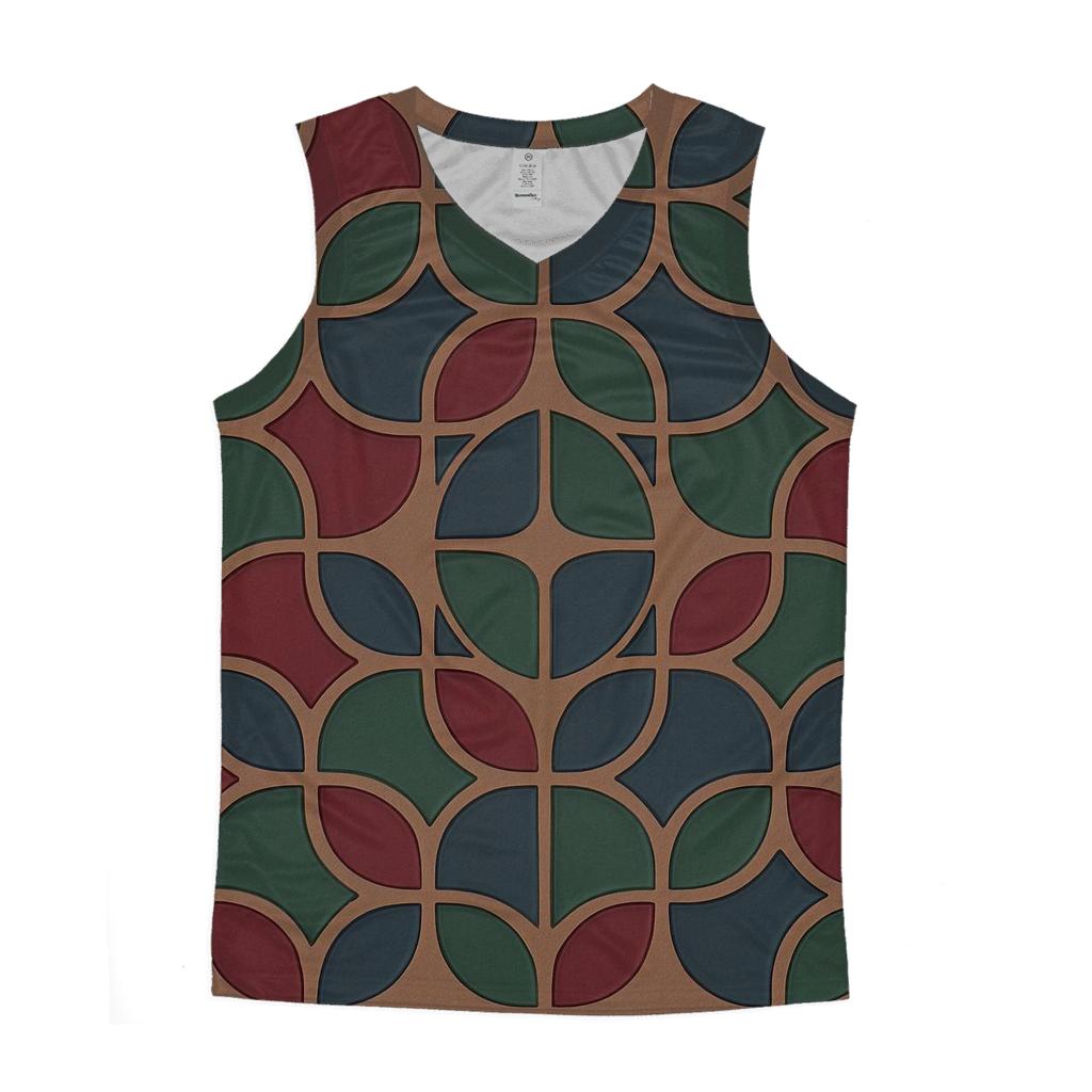 Bean Mosaic Tile casual summer tank tops