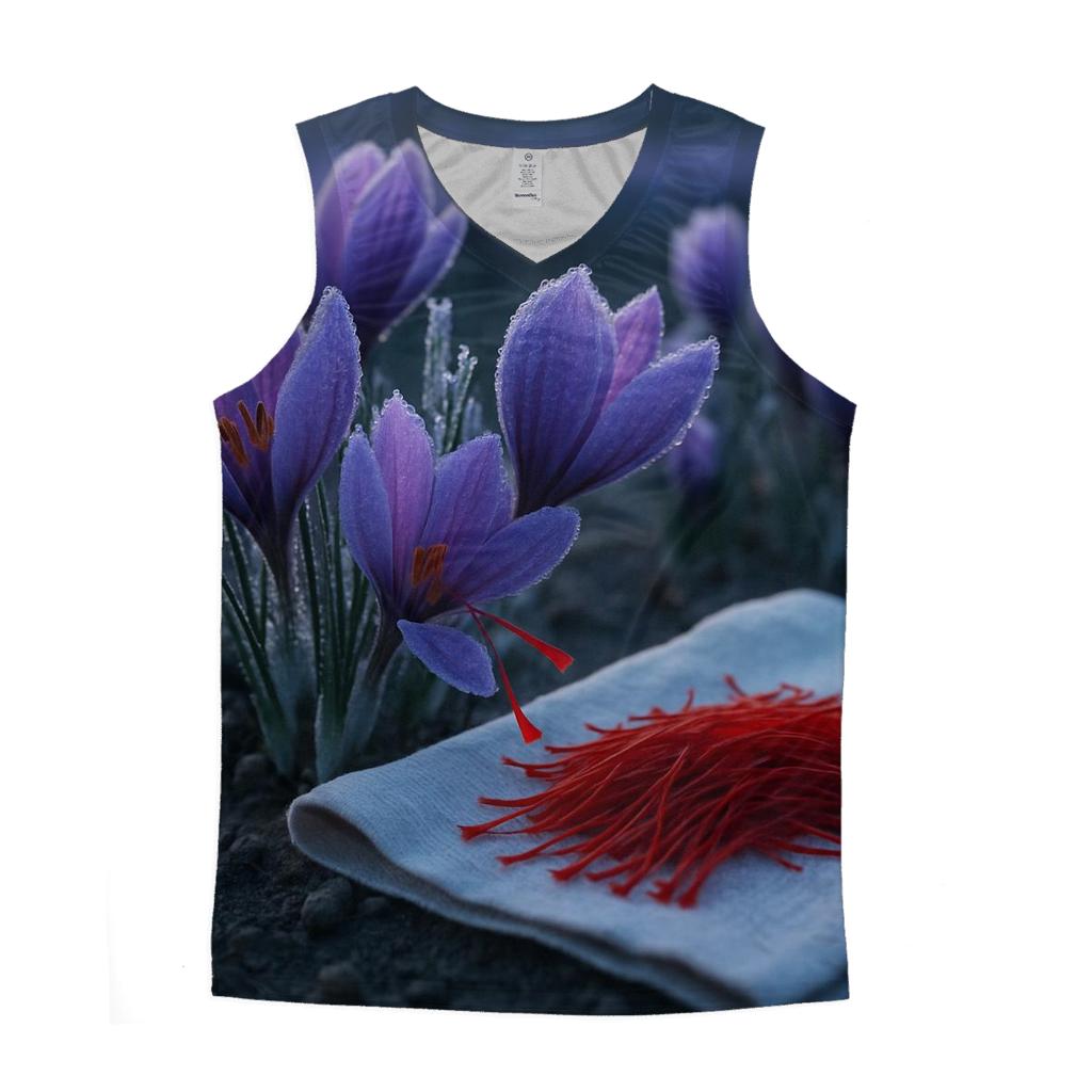 Saffron Crocus Harvest In Early Frost designer workout tanks