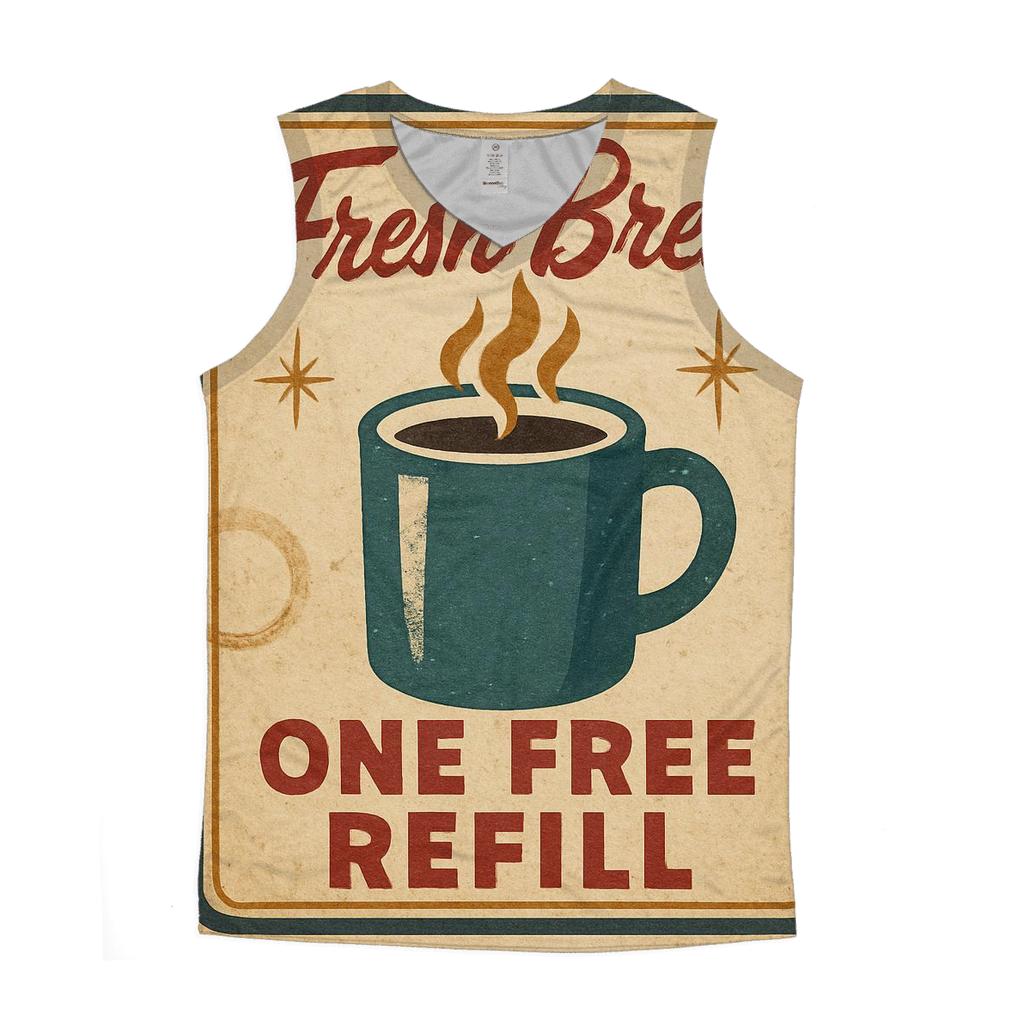 Faded 1950s Diner Coffee Coupon Poster designer workout tanks