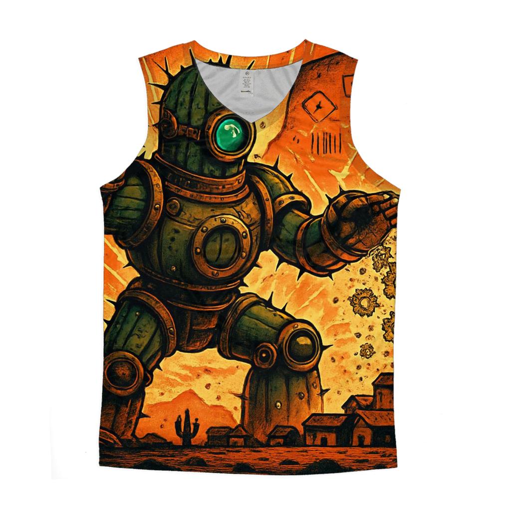 Clockwork Cactus Guardian stylish racerback tanks