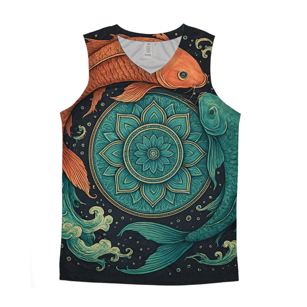 Koi Fish Portal Mandala stylish racerback tanks