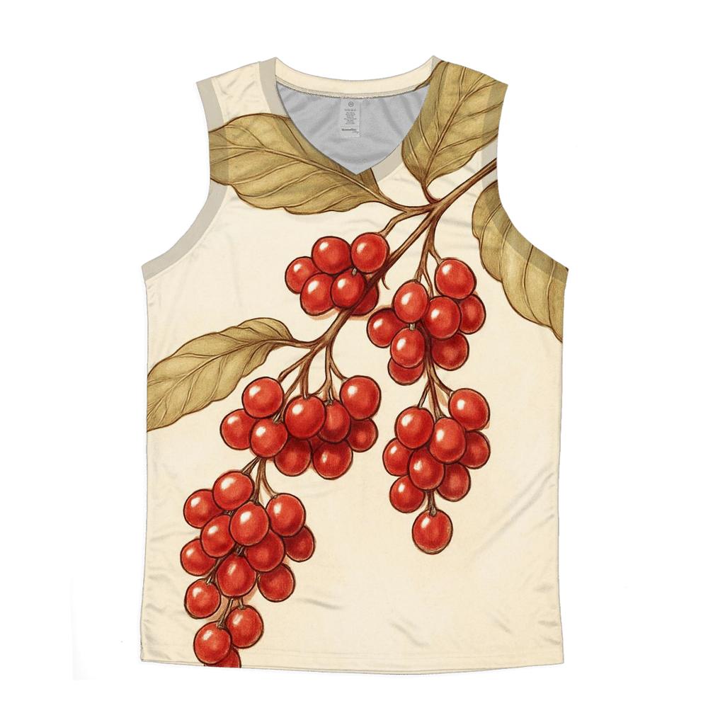 Coffee Cherry Lanterns graphic print tank tops