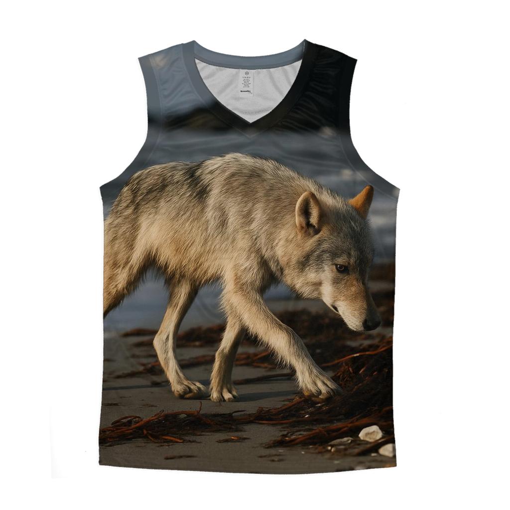 Coastal Wolf Hunting The Wrack Line sports performance tank tops