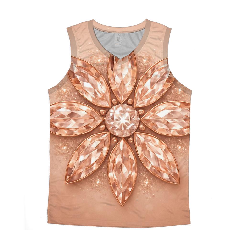 Rose Gold Gem Bloom designer workout tanks
