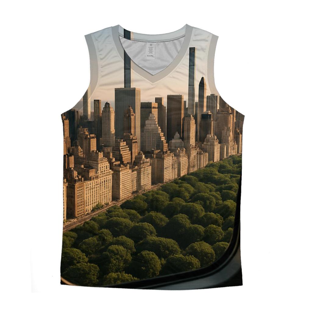Helicopter Window Grid Over Central Park South designer workout tanks