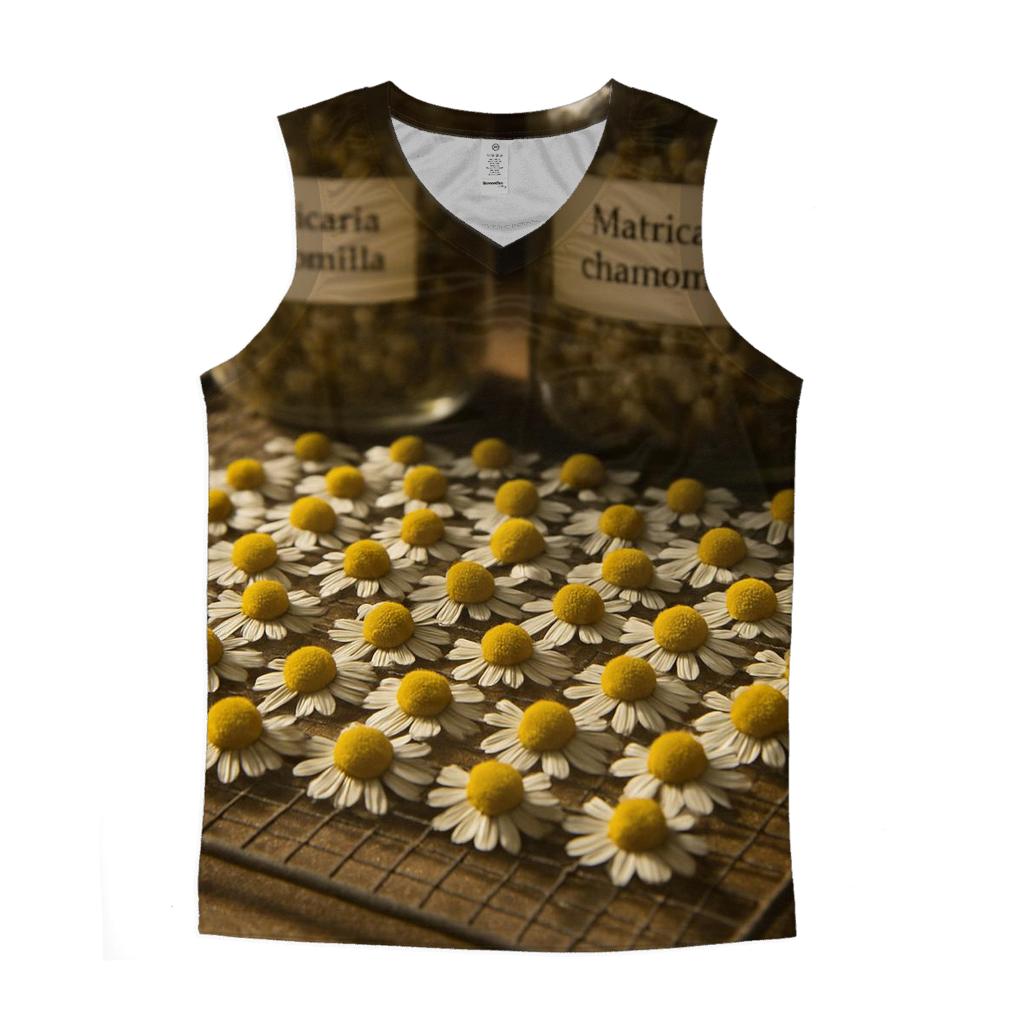 Chamomile Drying Rack In Traditional Apothecary graphic print tank tops