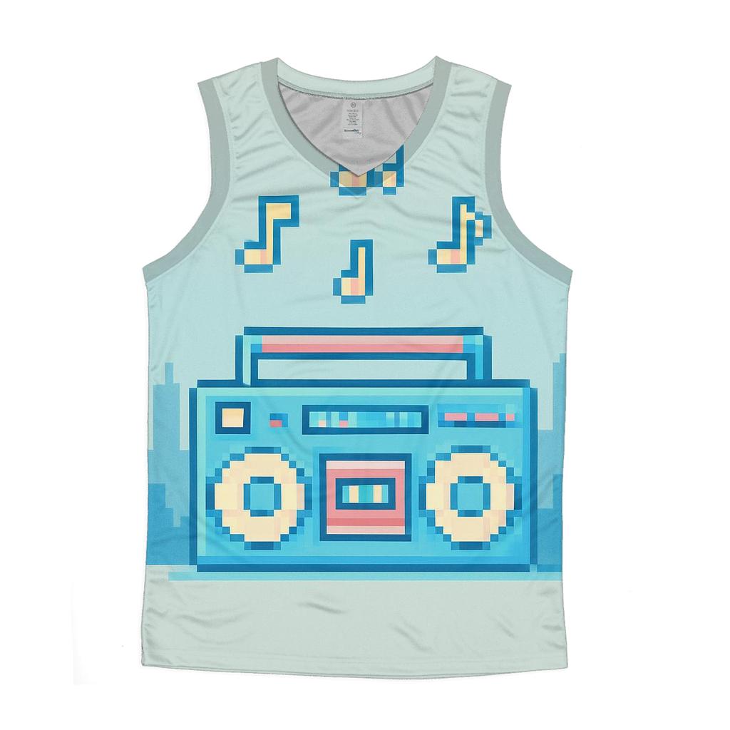 Pixel Boom Box Skyline stylish racerback tanks