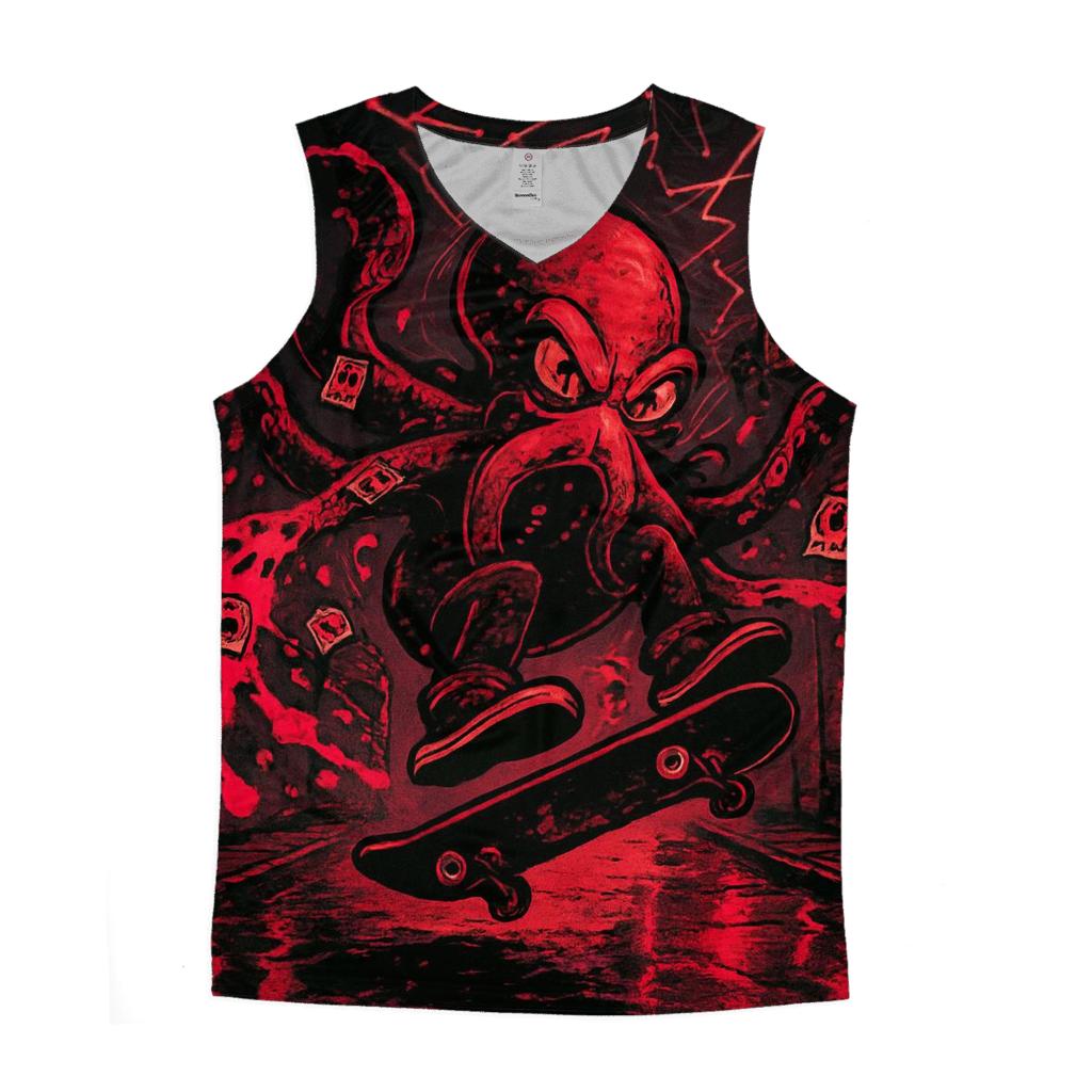 Graffiti Kraken Skate Riot casual summer tank tops