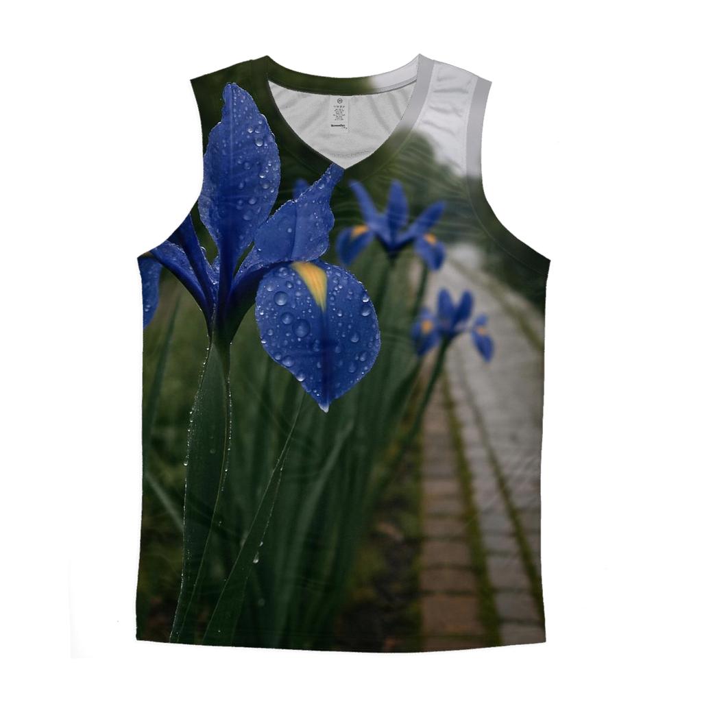 Dutch Iris After Rain Along Canal Path designer workout tanks