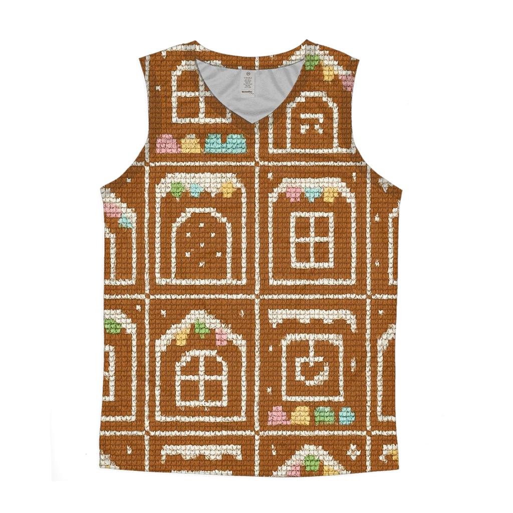Gingerbread House Window Quilt Design custom tank tops