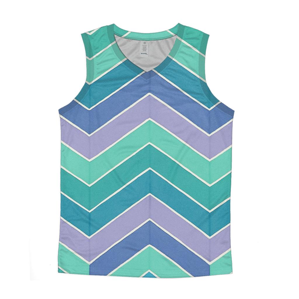 Accordion Chevron Aurora Fold graphic print tank tops