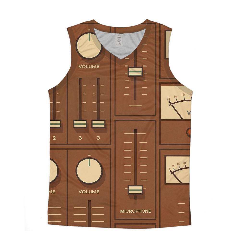Analog Hi Fi Control Panel graphic print tank tops