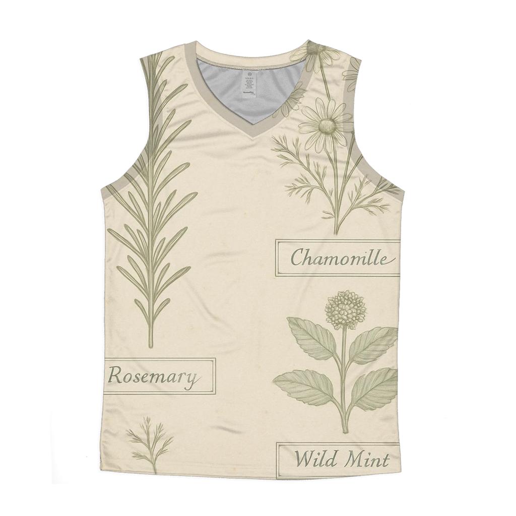 Vintage Botanical Herbarium Label Sheet graphic print tank tops
