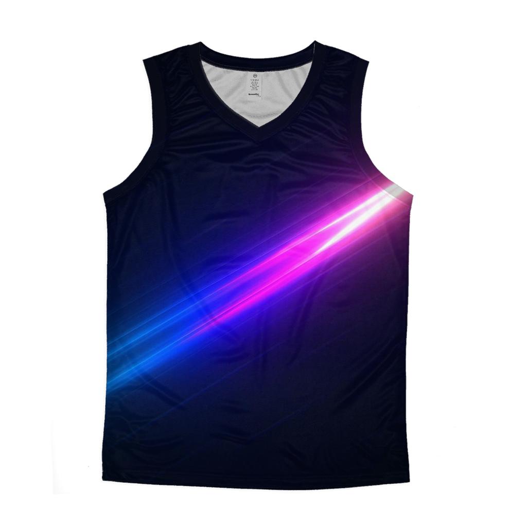 Neon Meteor Trail personalized athletic tanks