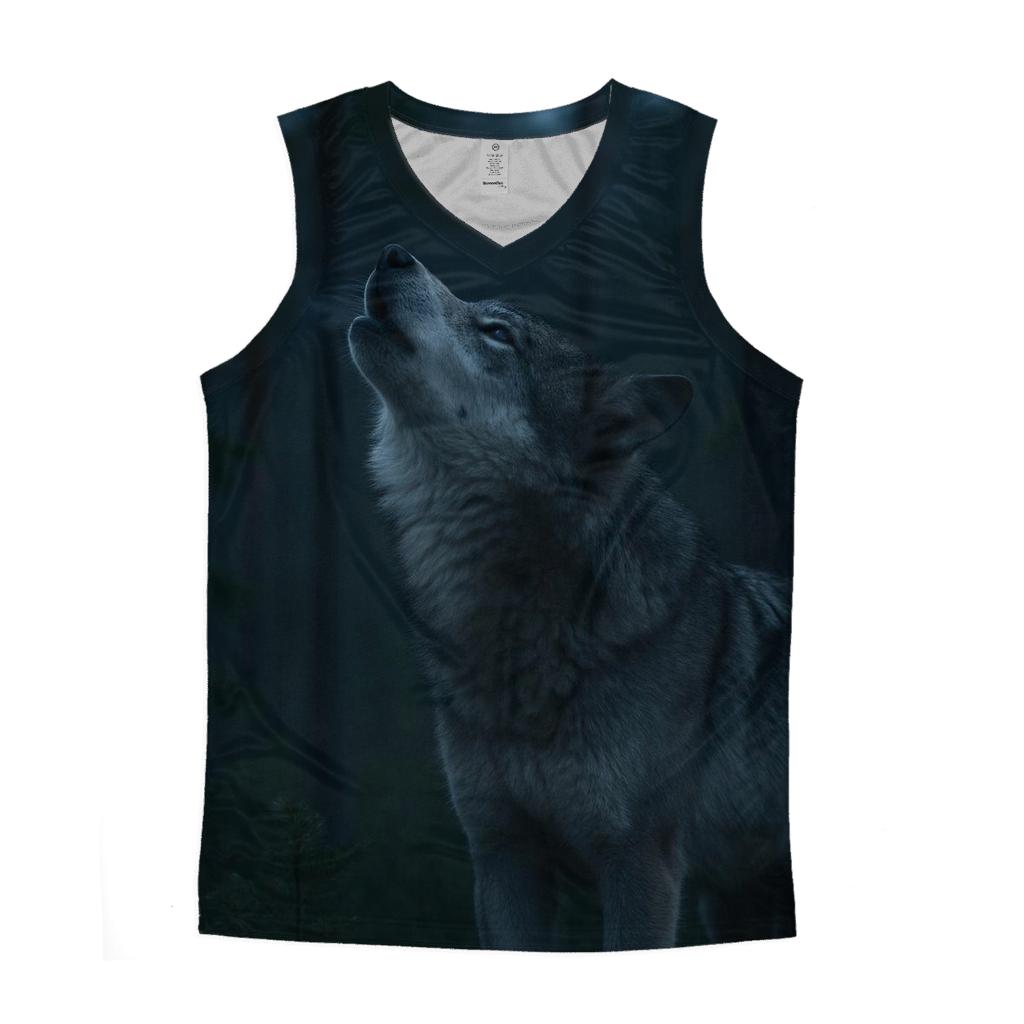 Blue Hour Chorus Gray Wolf sports performance tank tops