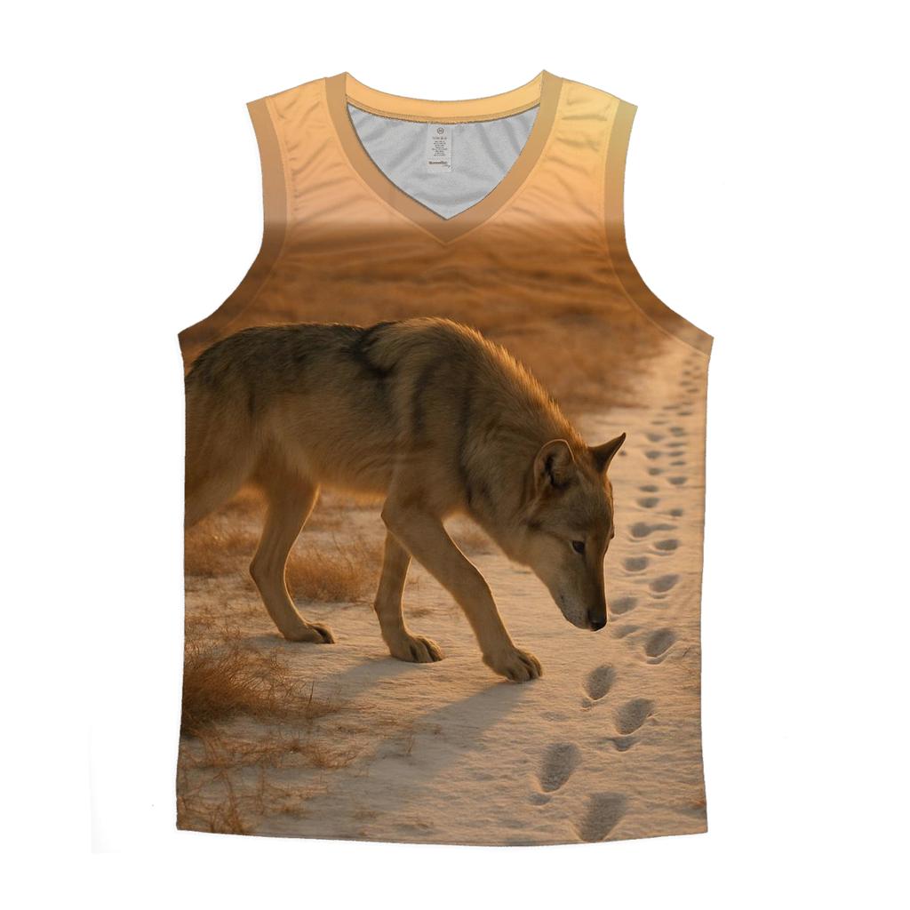Steppe Wolf Following Saiga Tracks At Dawn casual summer tank tops