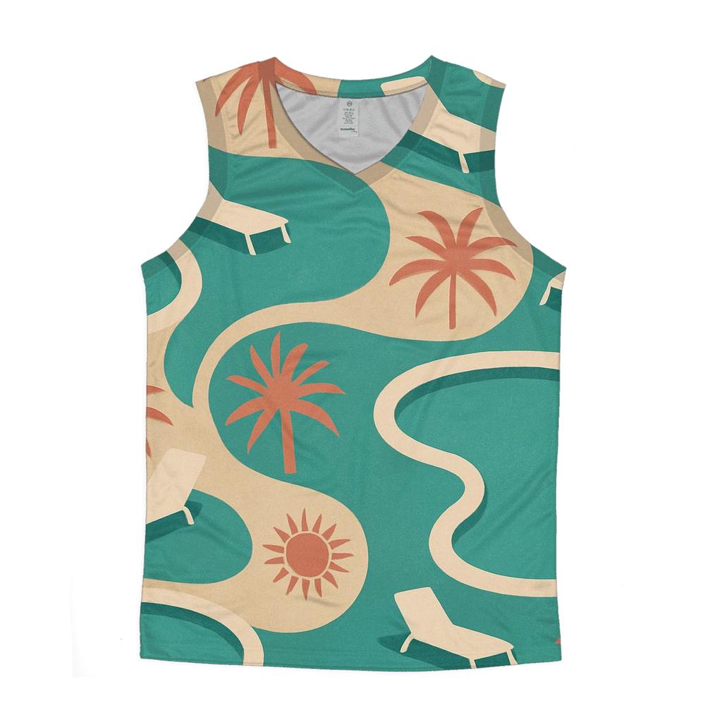 Palm Springs Poolside Curves personalized athletic tanks
