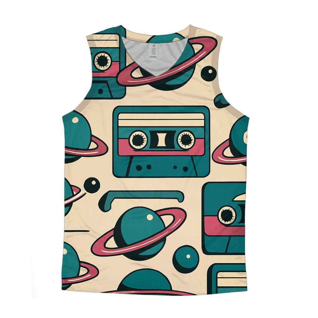 Cassette Planet Label Rings graphic print tank tops