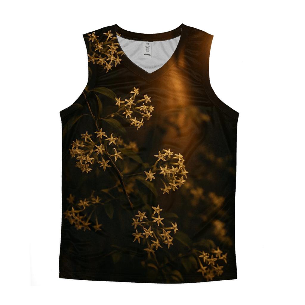 Night Blooming Jasmine Under Streetlamp sports performance tank tops