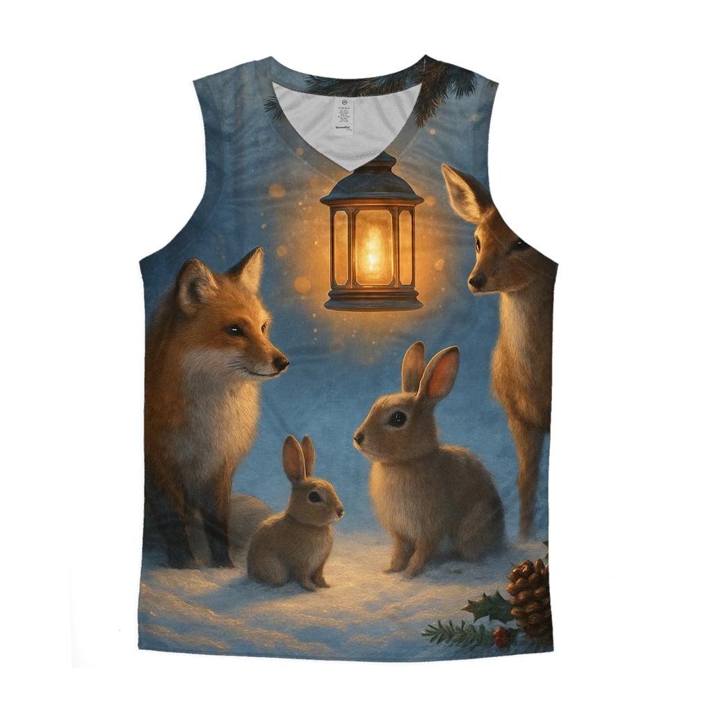 Woodland Lantern And Winter Friends cotton sleeveless tops