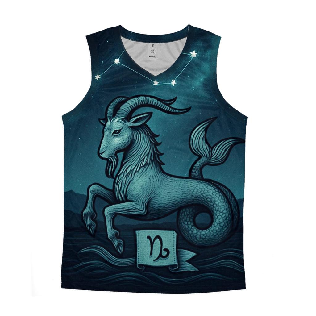 Capricorn Sea Goat Mountain Nebula Crest casual summer tank tops