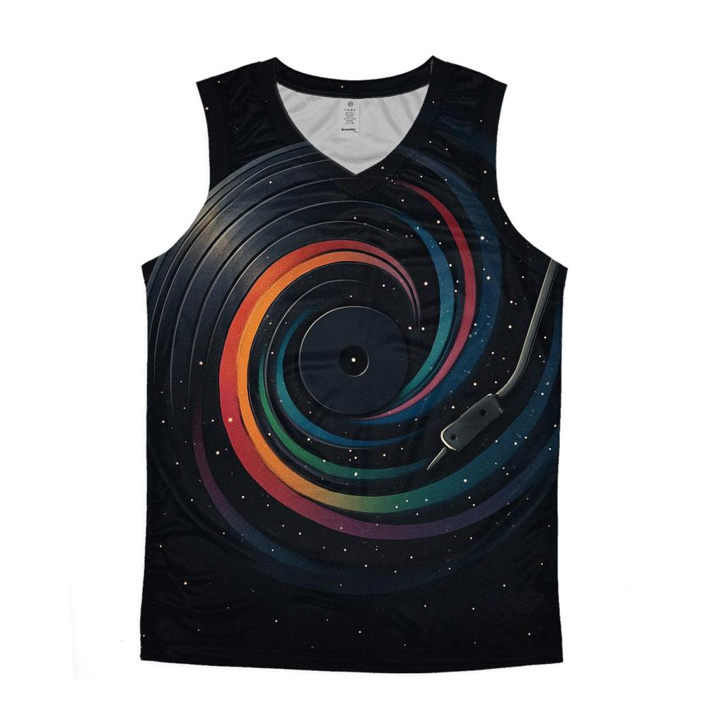 Retro Futurist Vinyl Cosmos designer workout tanks