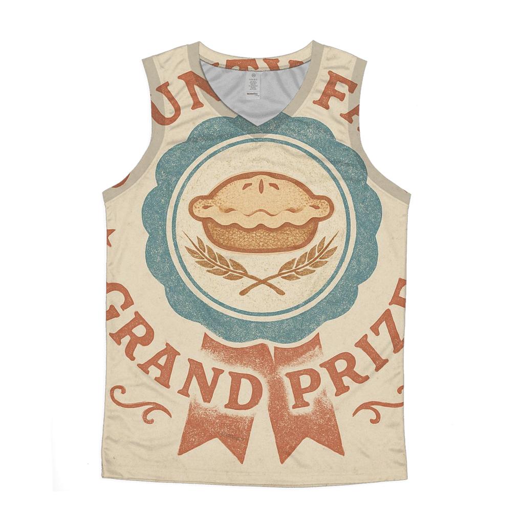Retro Country Fair Prize Ribbon Emblem sports performance tank tops