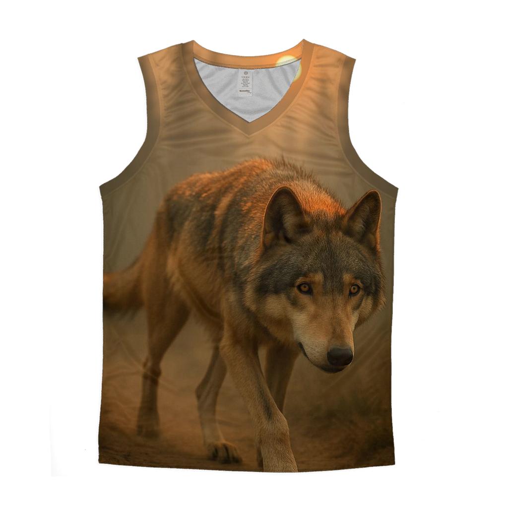 Wildfire Smoke Drift Over A Wolf Trail custom tank tops