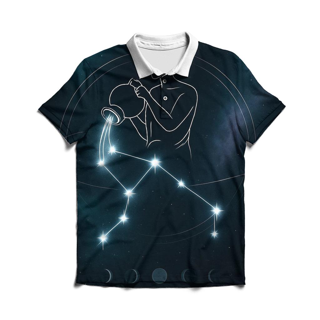 Aquarius Water Bearer Star Stream custom polo shirts