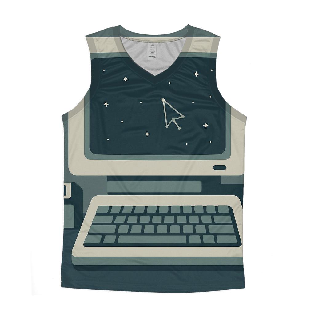Retro Computer Starfield Desktop trendy fitted tank tops
