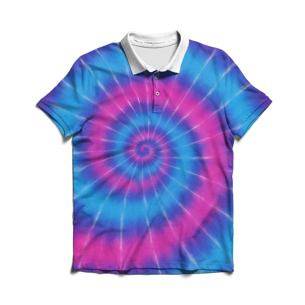 Nebula Spiral Overdye Whirlpool branded logo polo shirts