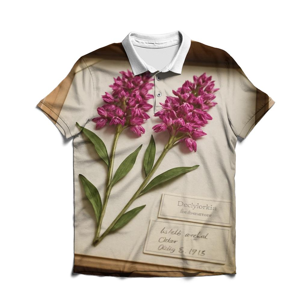 Herbarium Pressing Tray With Wild Orchids custom polo shirts