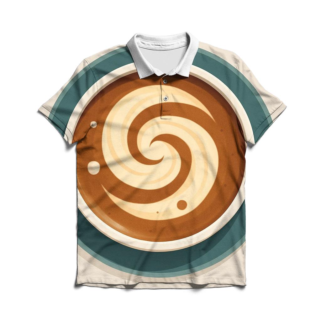 Latte Art Orbit personalized polo shirts