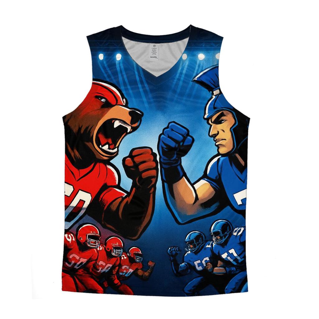 Mascot Armor Showdown On Gridiron Stage trendy fitted tank tops