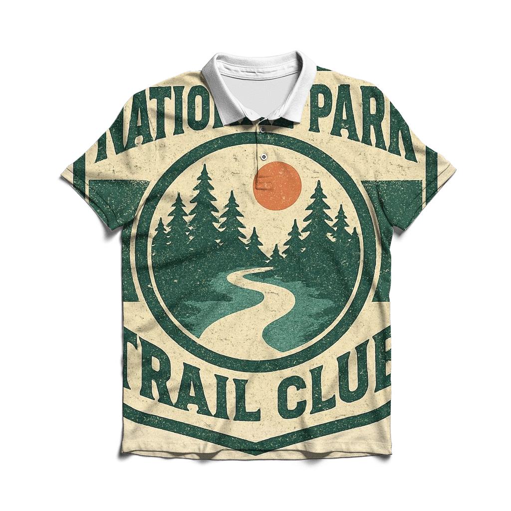 Worn 1970s National Park Trail Badge stylish collar polo tees