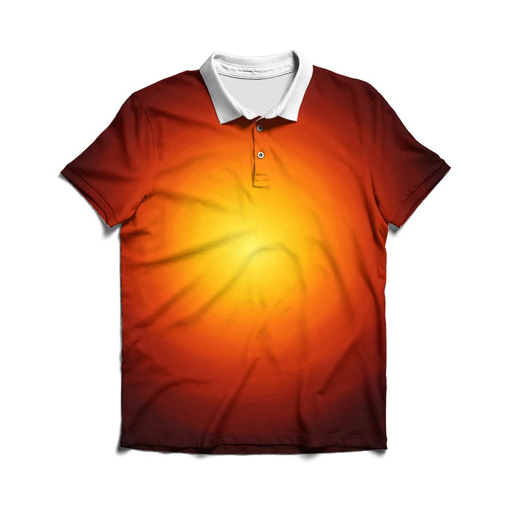 Molten Amber Bloom stylish collar polo tees