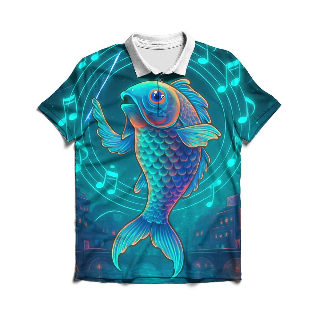 Neon Koi Orchestra stylish collar polo tees