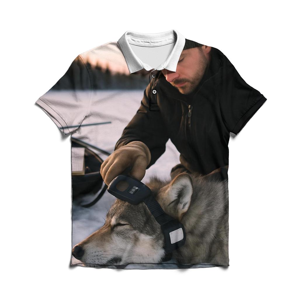Radio Collar Check In Winter Capture Corridor custom polo shirts
