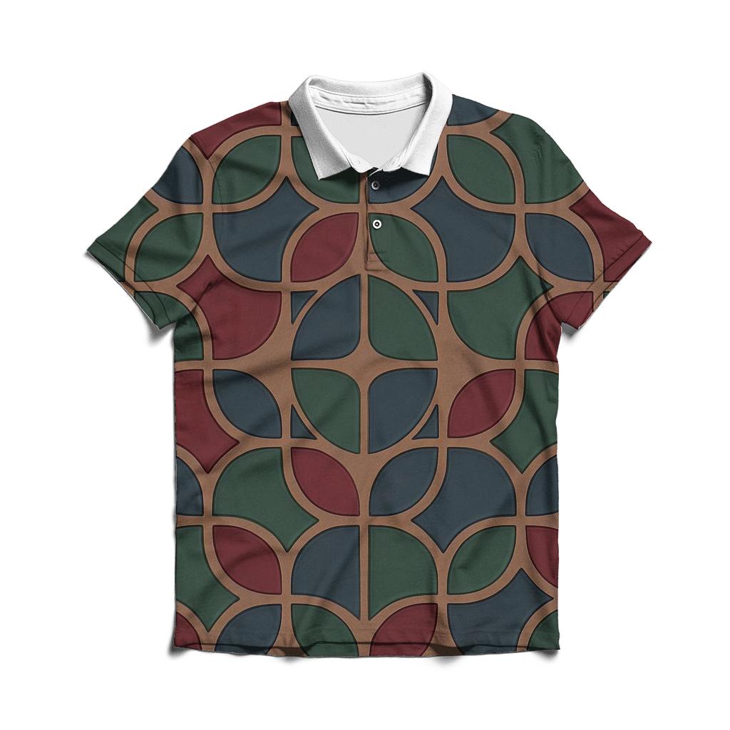 Bean Mosaic Tile casual sports polo shirts
