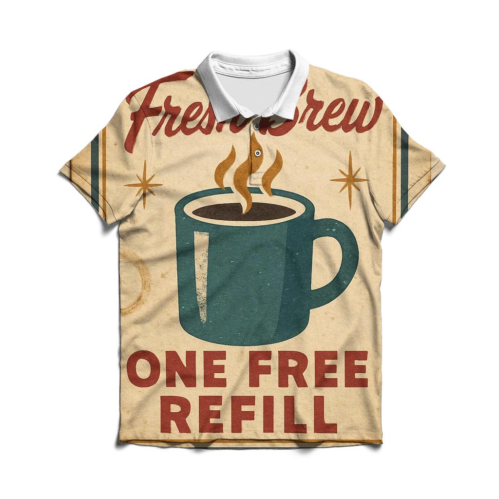 Faded 1950s Diner Coffee Coupon Poster personalized polo shirts
