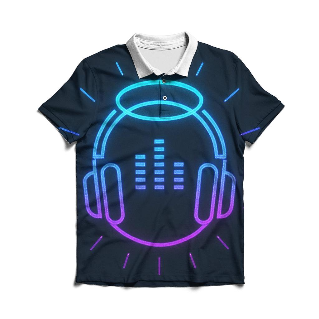 Neon Headphone Halo stylish collar polo tees