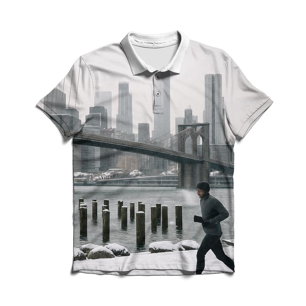 Winter Silence From Brooklyn Bridge Park Pier casual sports polo shirts