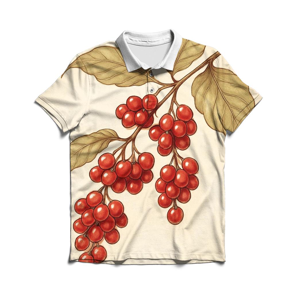 Coffee Cherry Lanterns personalized polo shirts
