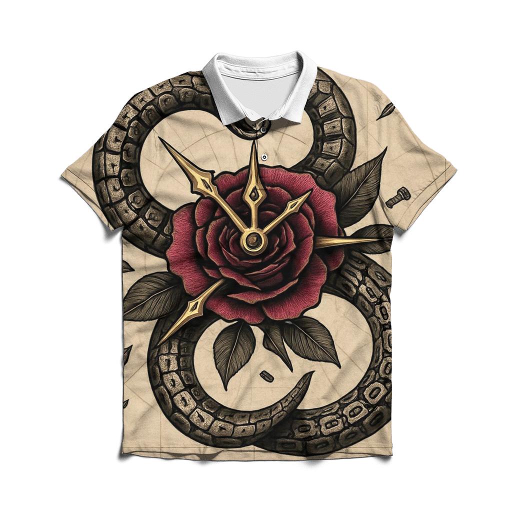 Clockwork Garden Ouroboros casual sports polo shirts