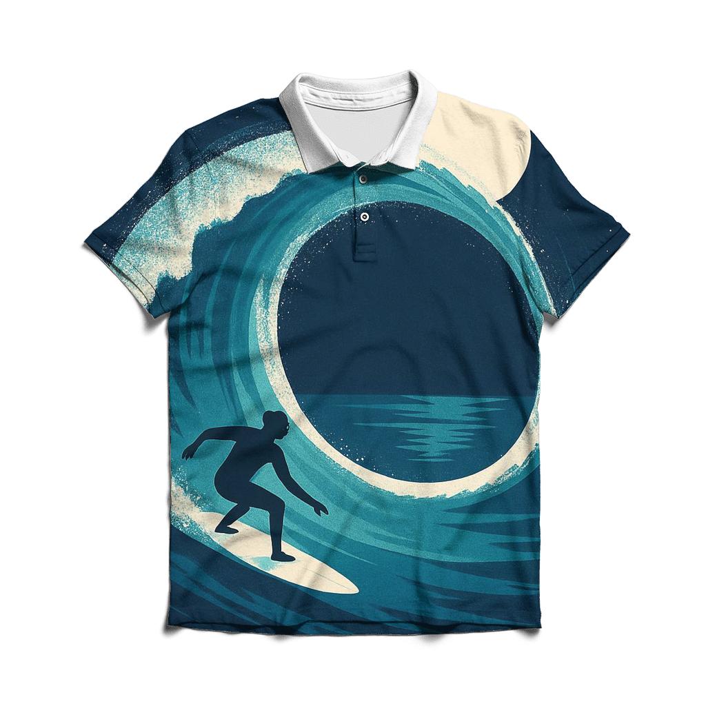 Indigo Wave Surf Orbit personalized polo shirts