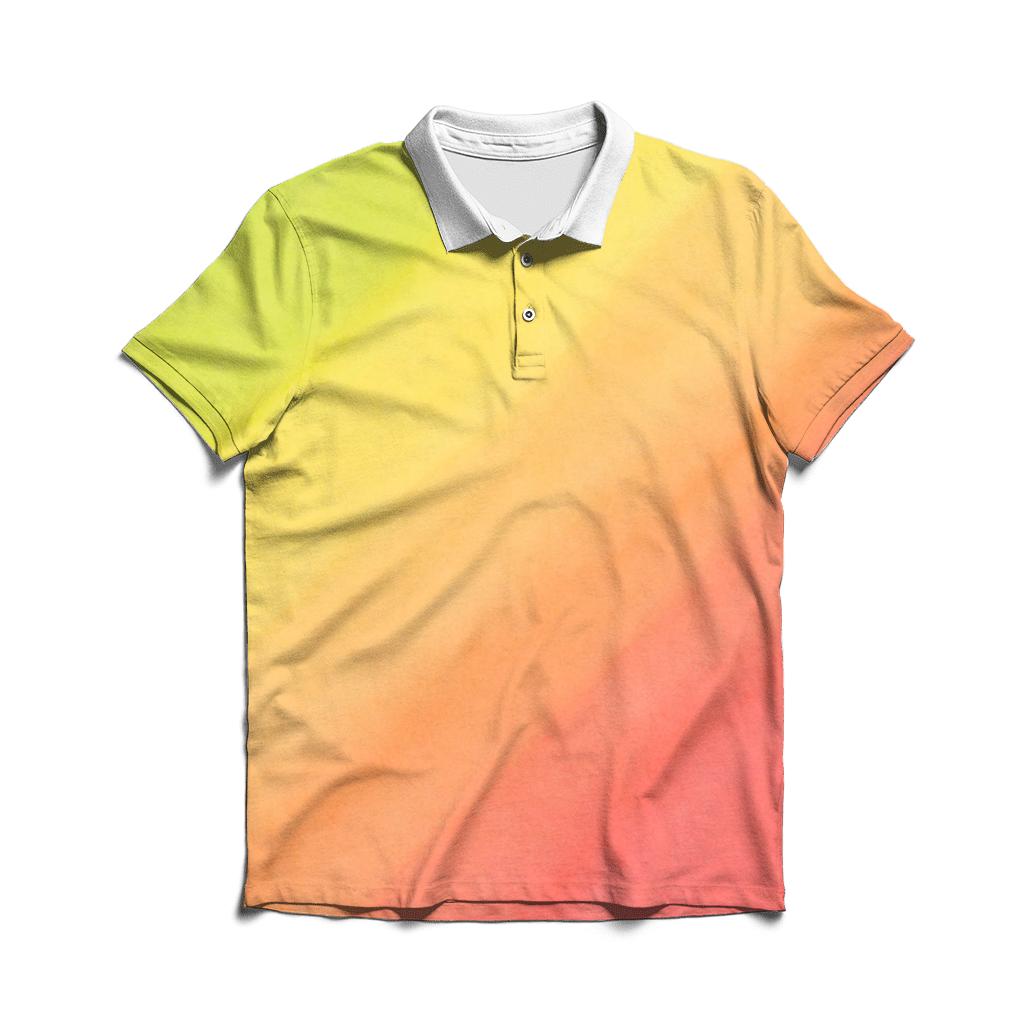 Citrus Tide Gradient embroidered polo tops